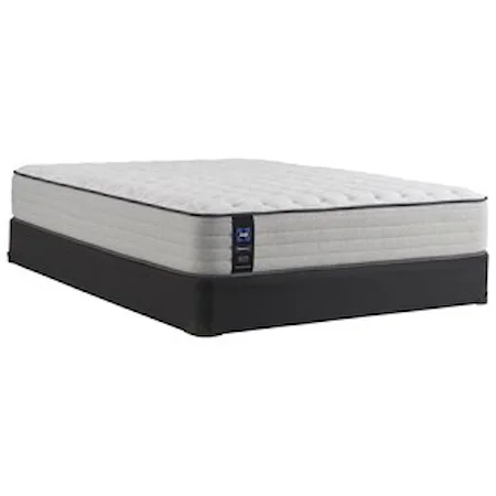Queen 12" Medium Tight Top Encased Coil Mattress and Low Profile Base 5" Height